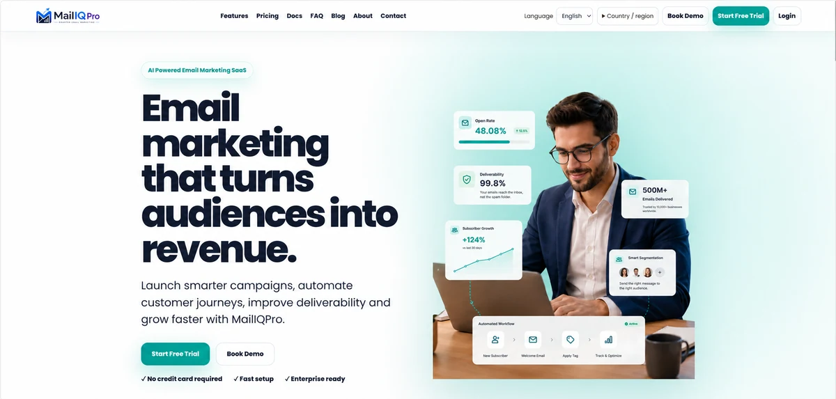 MailIQPro — portal preview in Novatta colours